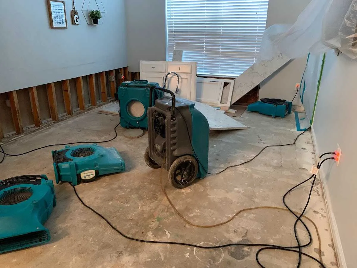Dehumidifier in flood-cut room for Water Extraction & Removal in Weslaco